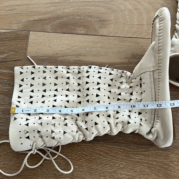 Vintage Leather Perforated Knee-High Moccasin Boots - Picture 6 of 6